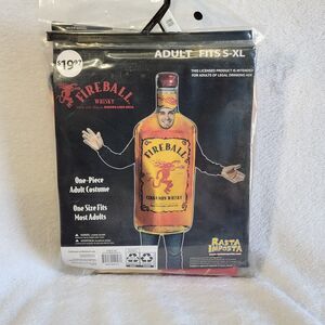 Fireball Whiskey Costume Adult Liquor Bottle Halloween One Sz New Cosplay Party